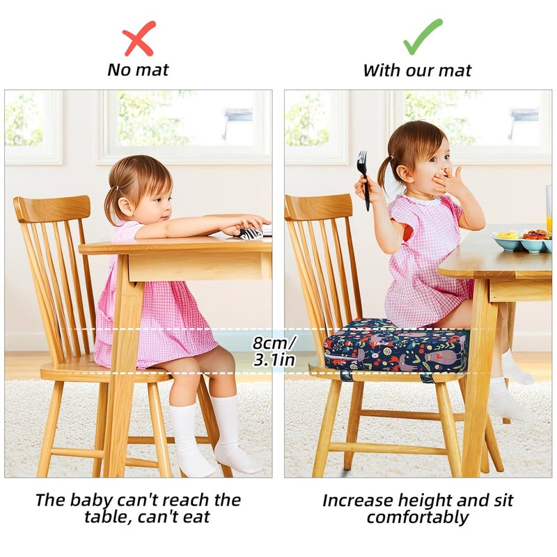 Zicac Portable High Chair Increasing Seat Cushion for Travel Dining Seat Pad for Toddler Kids Baby Infant Washable Thick Chair Seat Pads (Forest Green) - Image 5